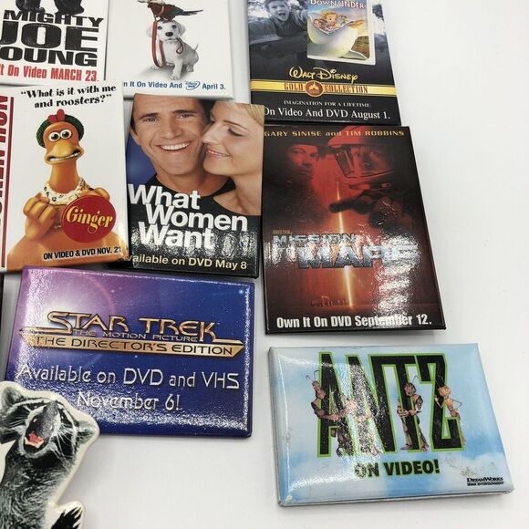 Movie Pins Buttons Pinback Disney Dreamworks Paramount Collectable Promo Vtg Lot - Picture 3 of 8